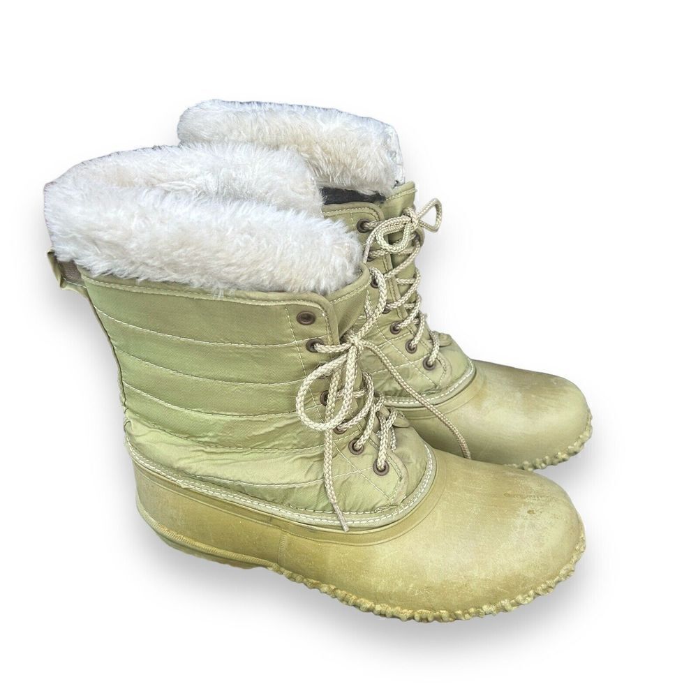 Sorel Geneva Duck Snow Boots Olive Green Size 9